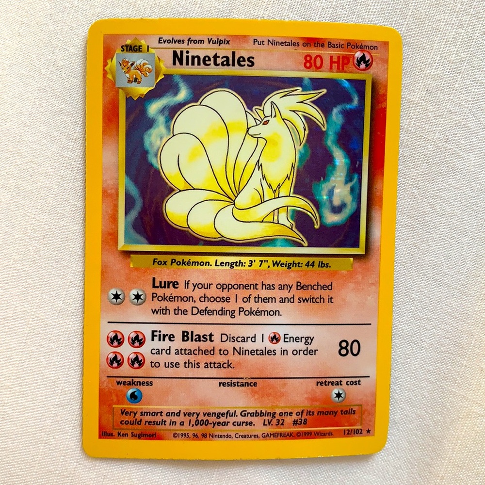 Ninetales holographic Pokémon card, Authentic